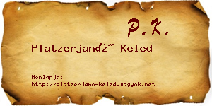 Platzerjanó Keled névjegykártya